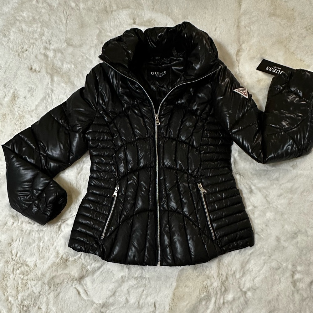 Guess puffer black jackets